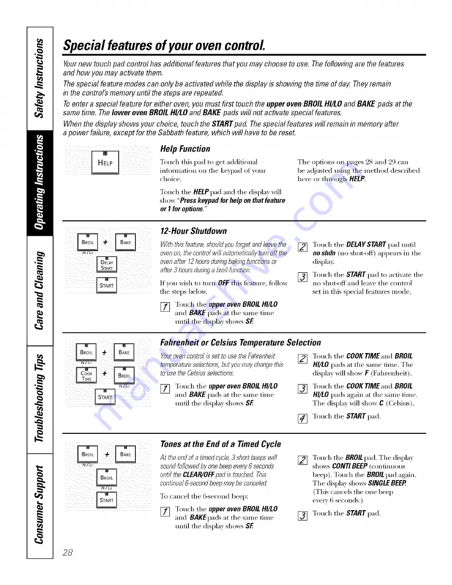 GE Profile PB975 Owner'S Manual Download Page 28