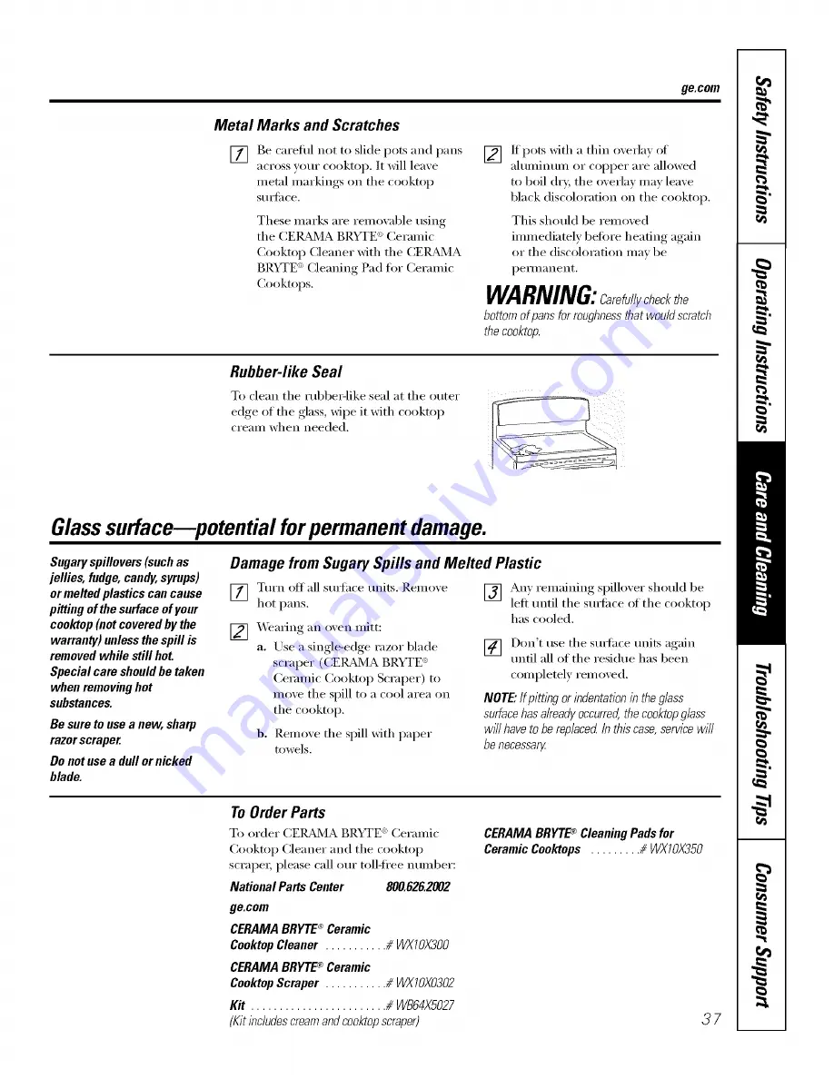 GE Profile PB975 Owner'S Manual Download Page 37