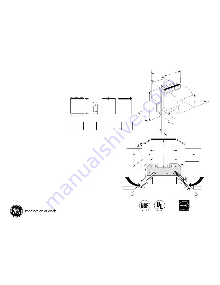 GE Profile PDW8700L Dimensions And Installation Information Download Page 1