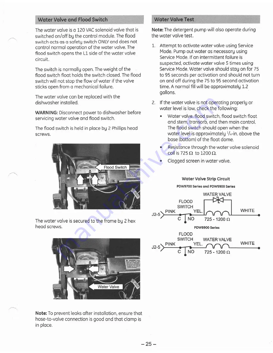 GE Profile PDW8900 Series Technical Service Manual Download Page 26