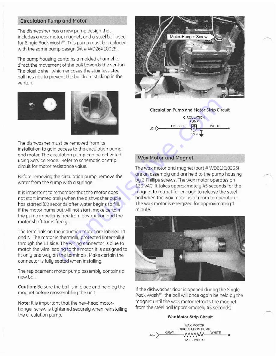 GE Profile PDW8900 Series Technical Service Manual Download Page 29