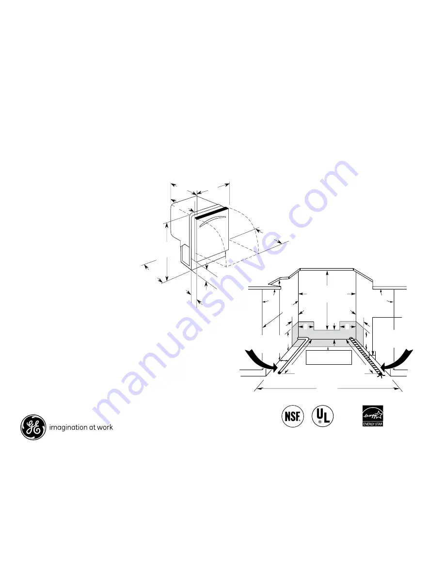 GE Profile PDWT300V Dimensions And Installation Information Download Page 1