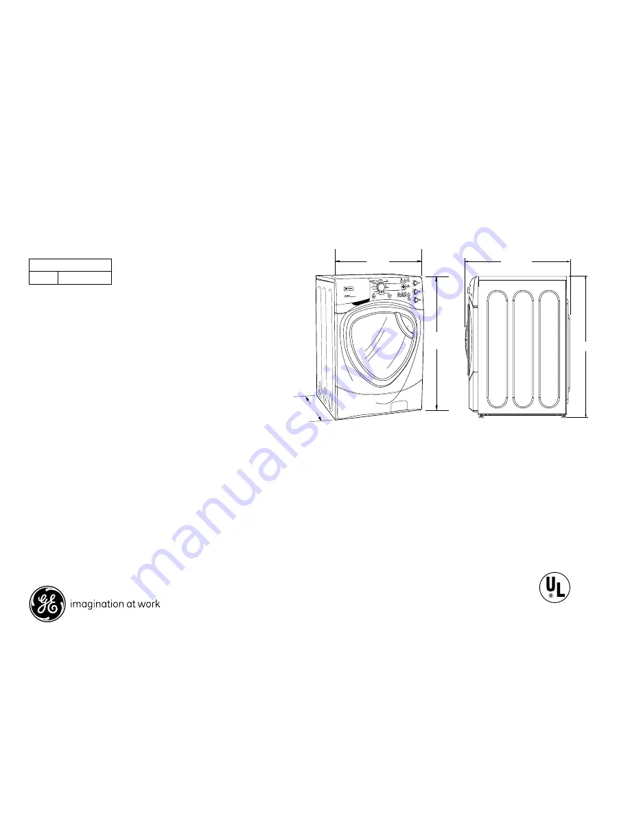 GE Profile PFWS4600L Dimensions And Installation Information Download Page 1