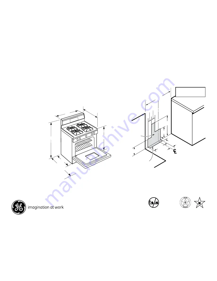 GE PROFILE PGB908SEM Dimensions And Installation Information Download Page 1