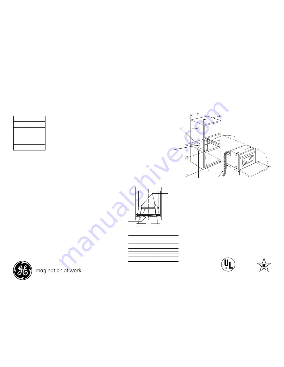 GE Profile PK916DR Dimensions And Installation Information Download Page 1