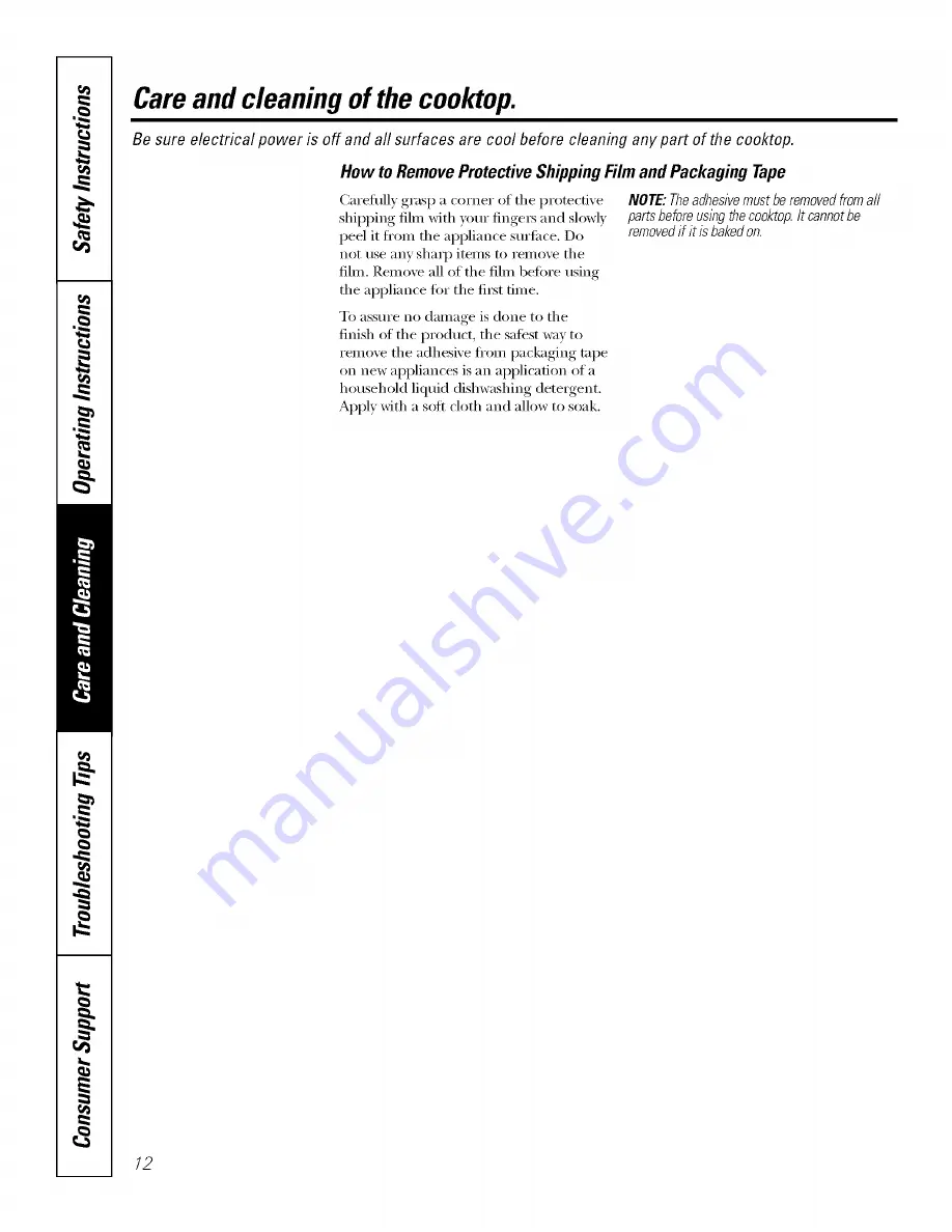 GE Profile PP950 Owner'S Manual Download Page 12