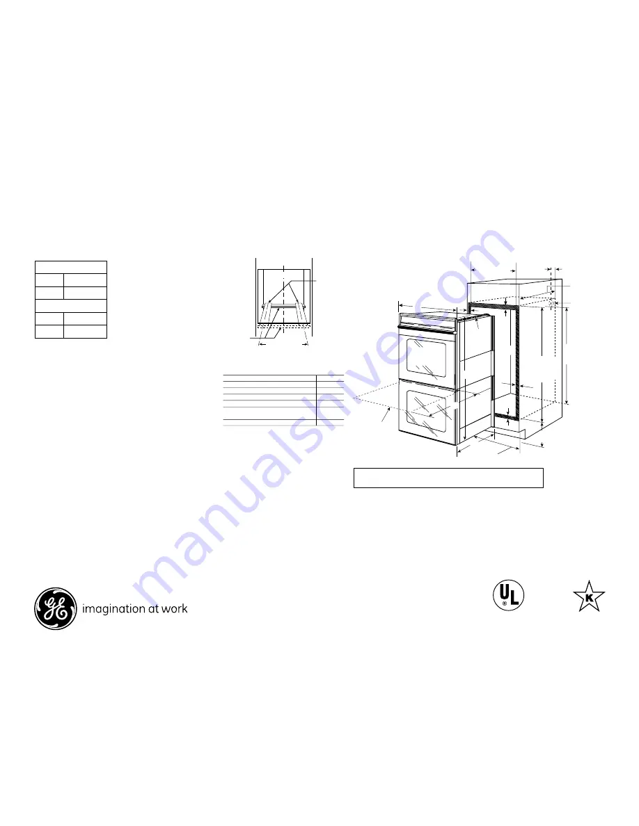 GE Profile PT958SRSS Dimensions And Installation Information Download Page 1