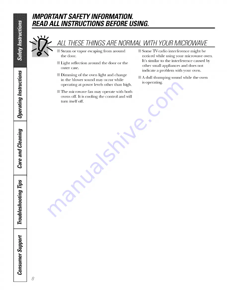 GE Profile PT970 Owner'S Manual Download Page 8