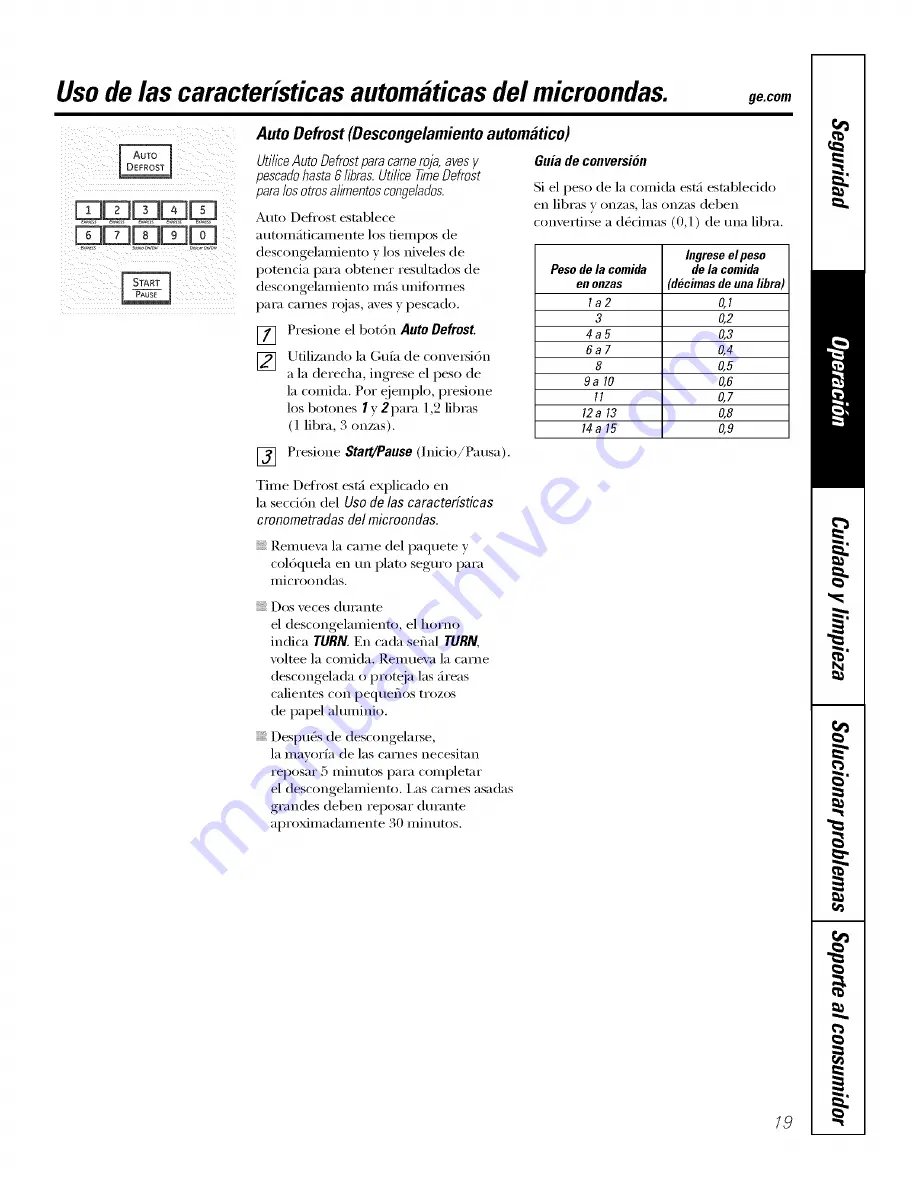 GE Profile PT970 Owner'S Manual Download Page 71