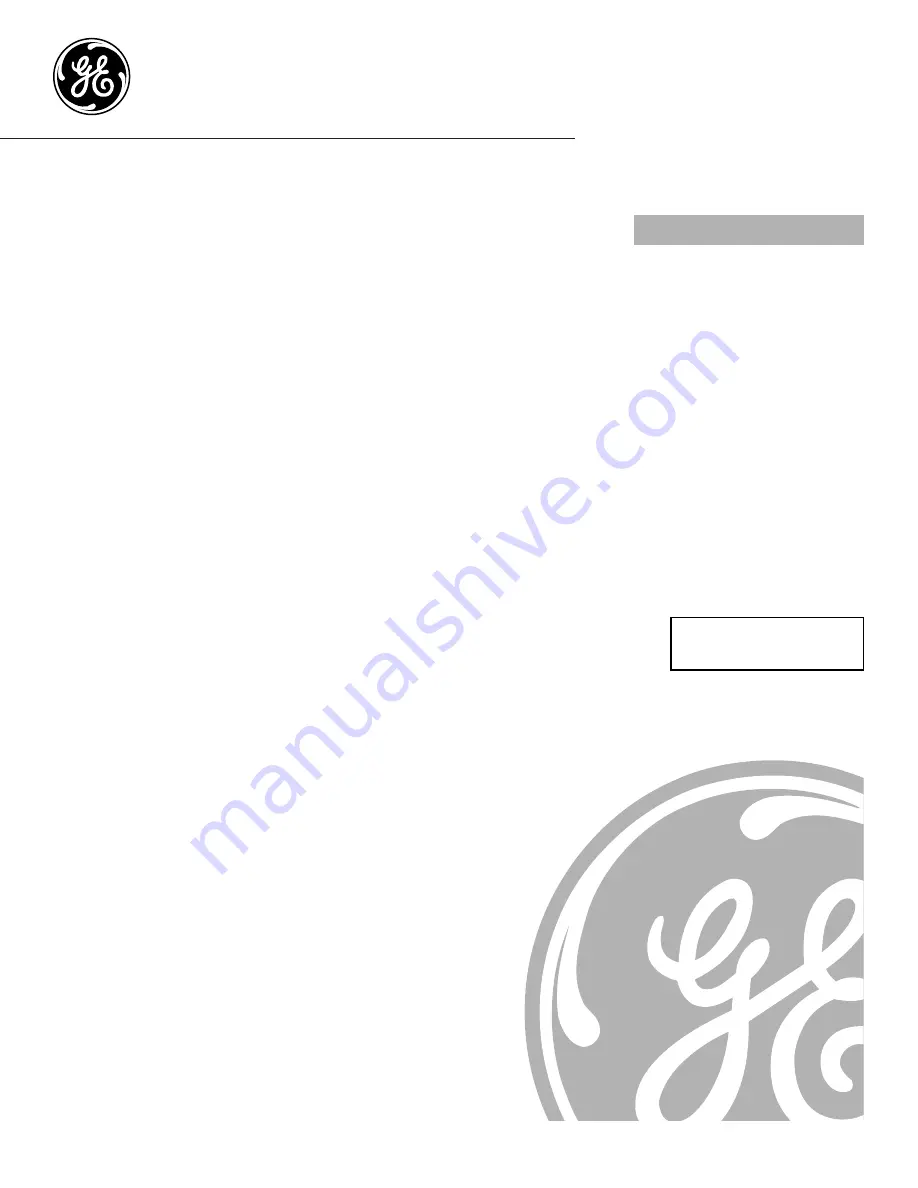 GE Profile PT970SMSS Owner'S Manual Download Page 1