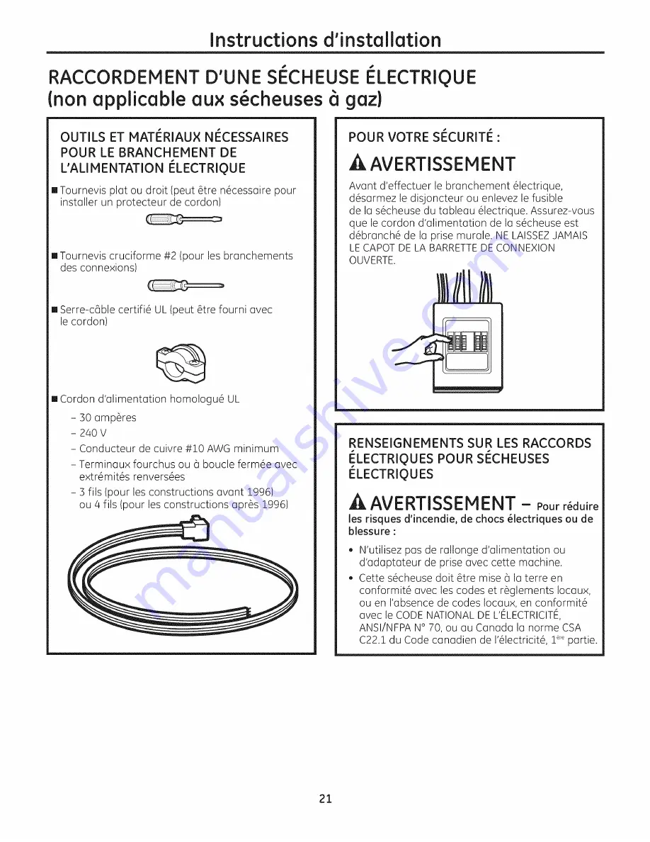 GE Profile PTDN850GM0WW Owner'S Manual And Installation Instructions Download Page 59