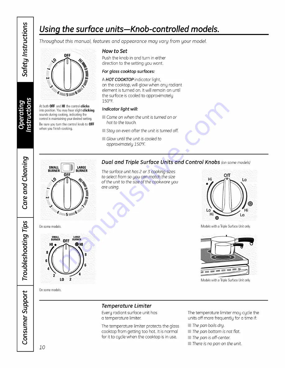 GE PS900DP1BB Owner'S Manual Download Page 10