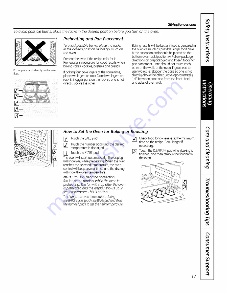 GE PS900DP1BB Owner'S Manual Download Page 17