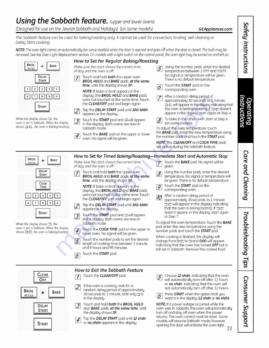 GE PS900DP1BB Owner'S Manual Download Page 33