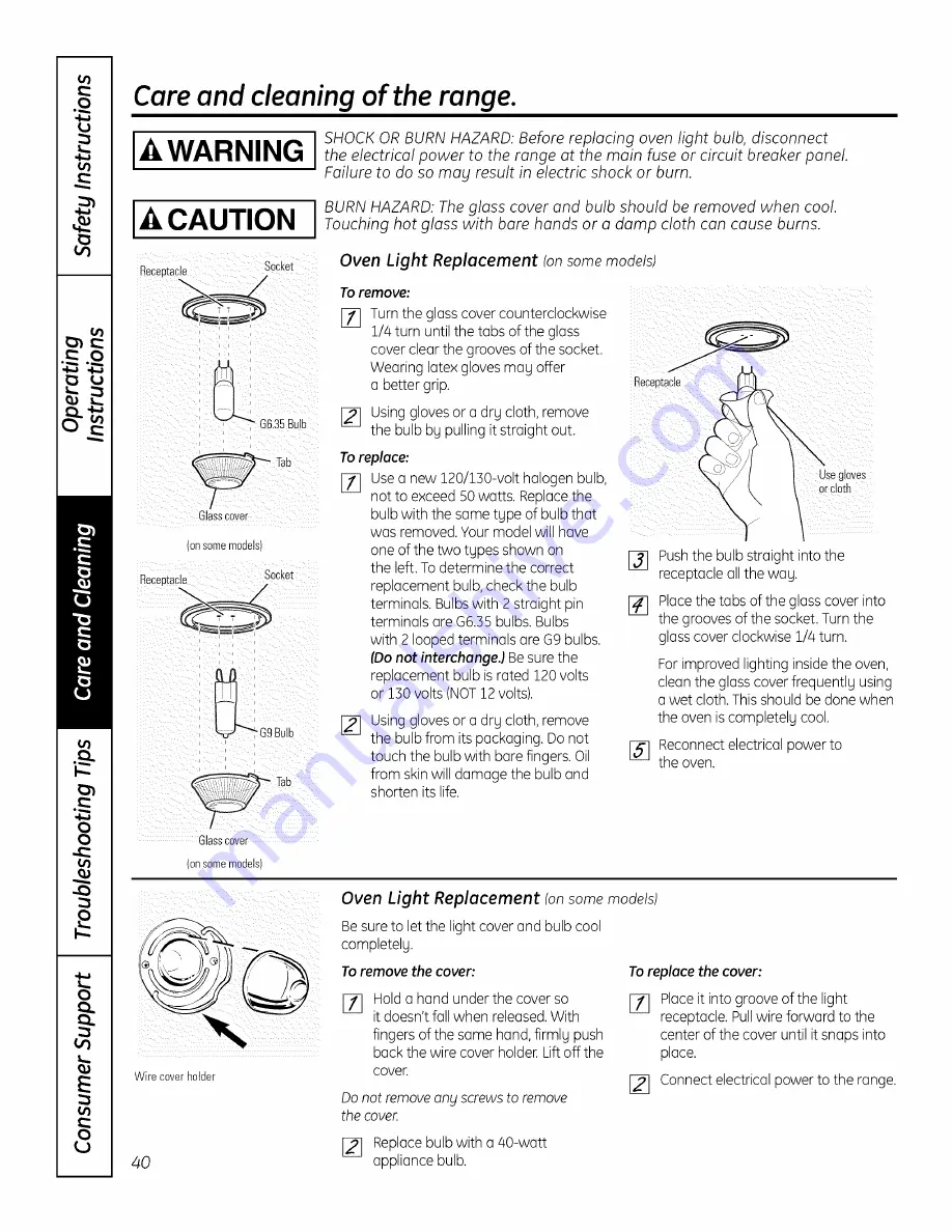 GE PS900DP1BB Owner'S Manual Download Page 40