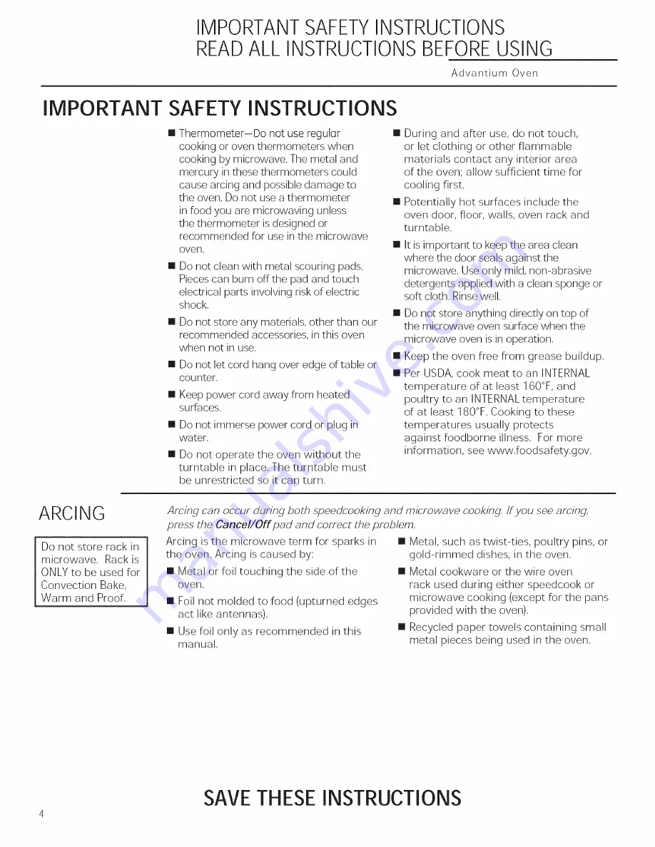 GE PSA9240DF1BB Owner'S Manual Download Page 4