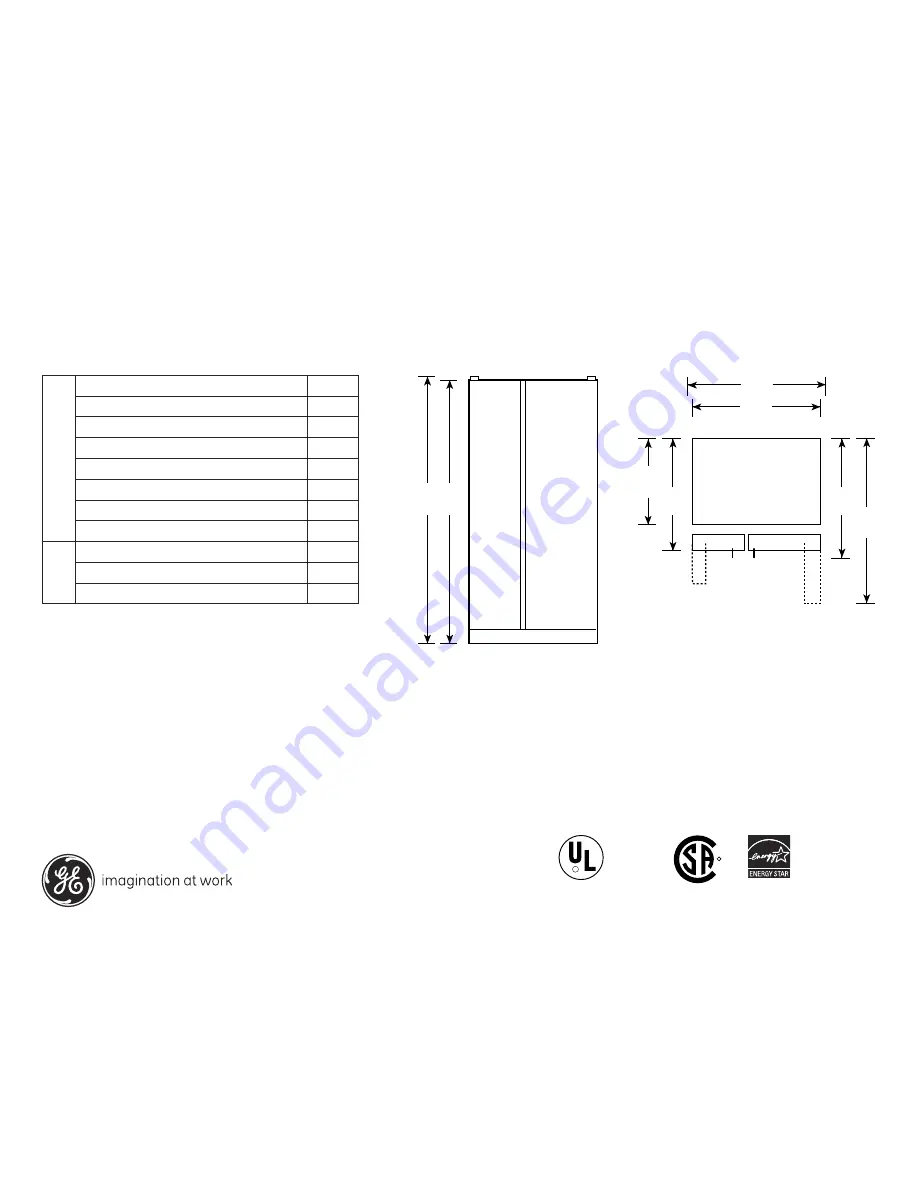 GE PSC25NGS Dimensions And Installation Information Download Page 1