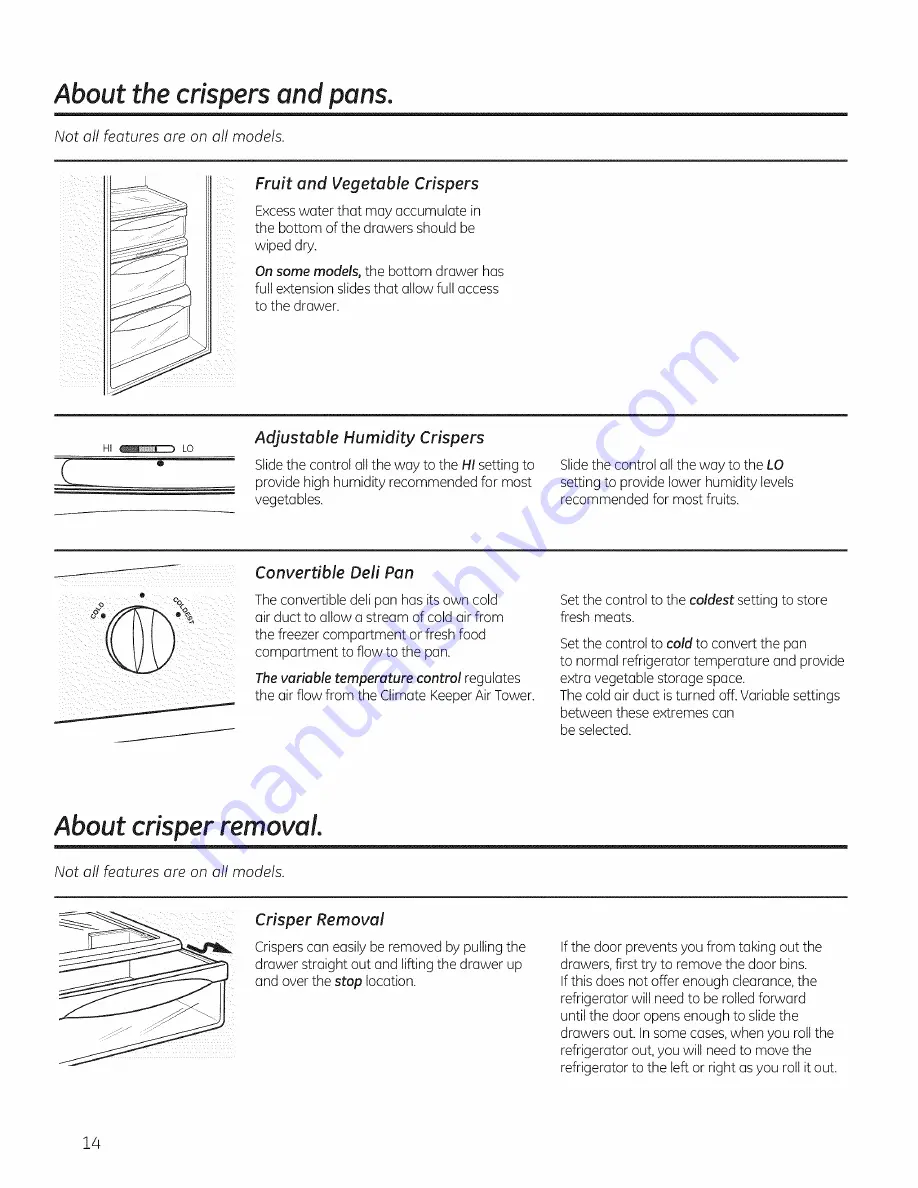 GE PSE26KSEEESS Owner'S Manual And Installation Download Page 14