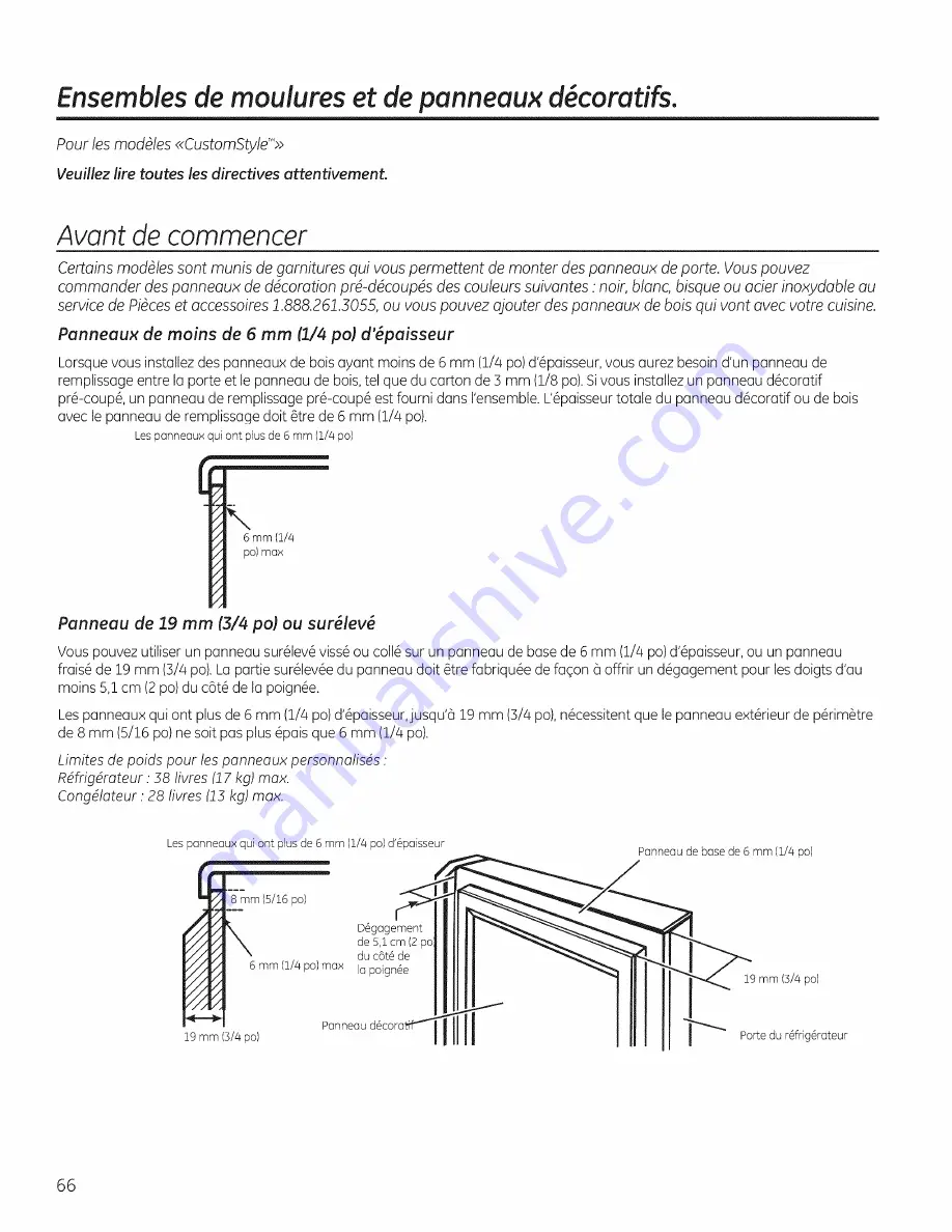 GE PSE26KSEEESS Owner'S Manual And Installation Download Page 66