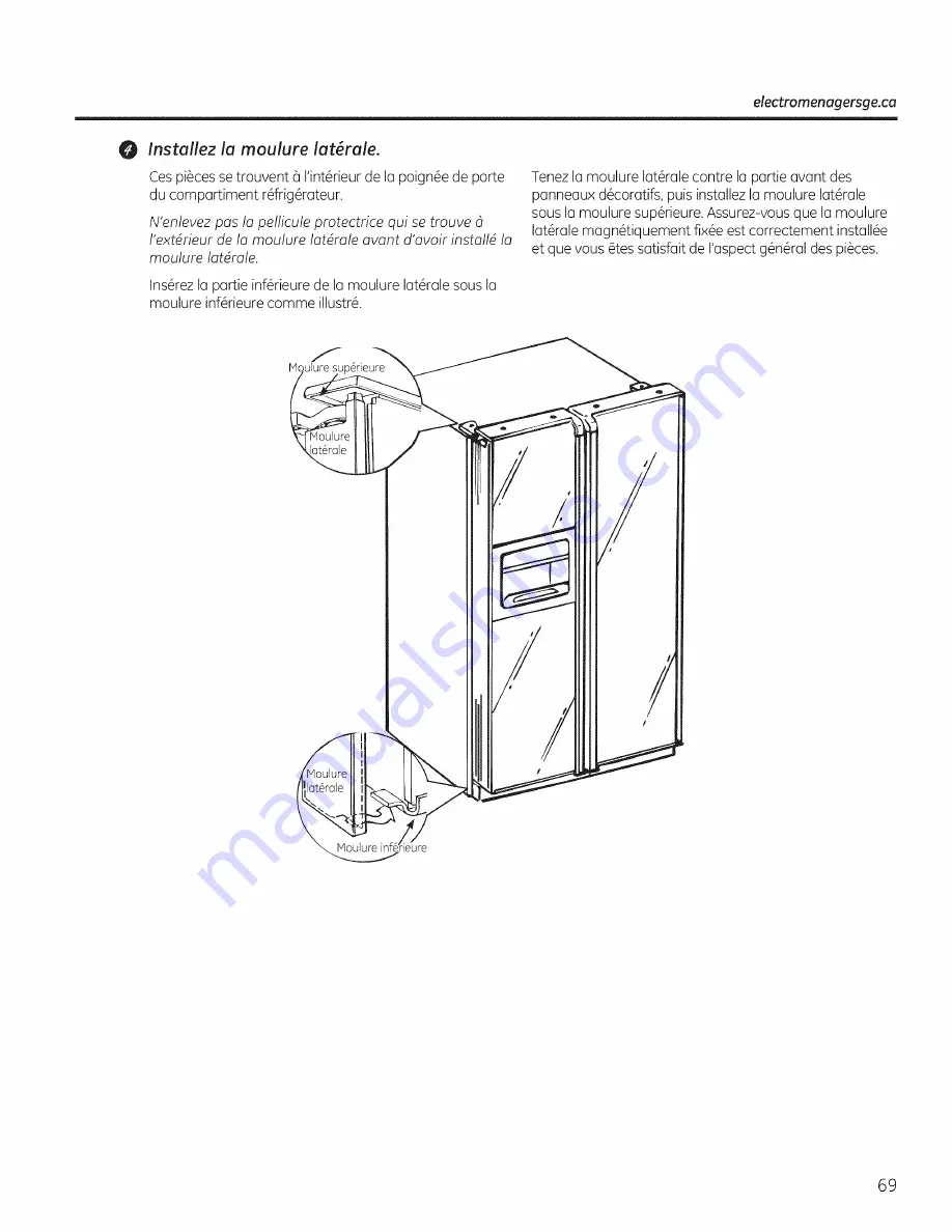 GE PSE26KSEEESS Owner'S Manual And Installation Download Page 69