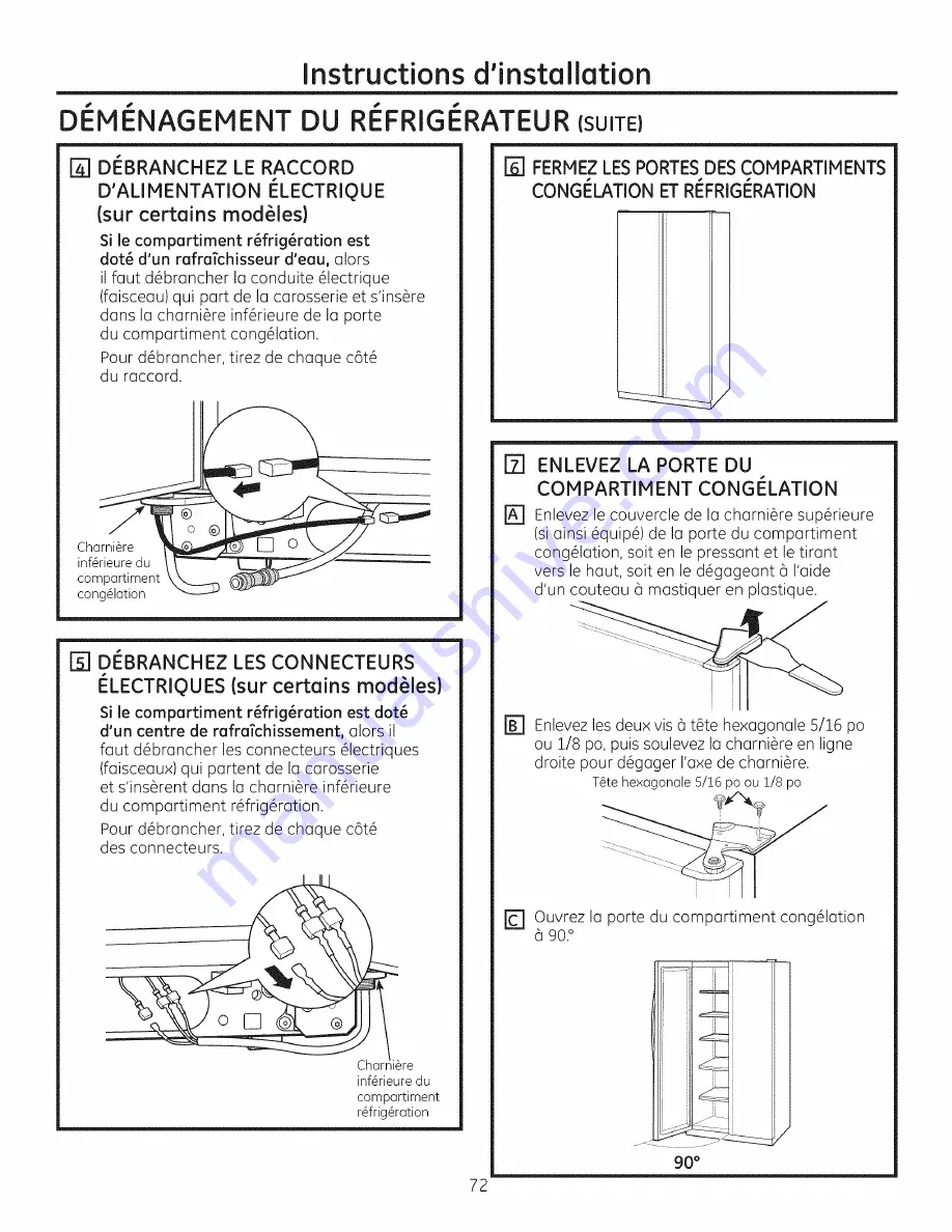 GE PSE26KSEEESS Owner'S Manual And Installation Download Page 72