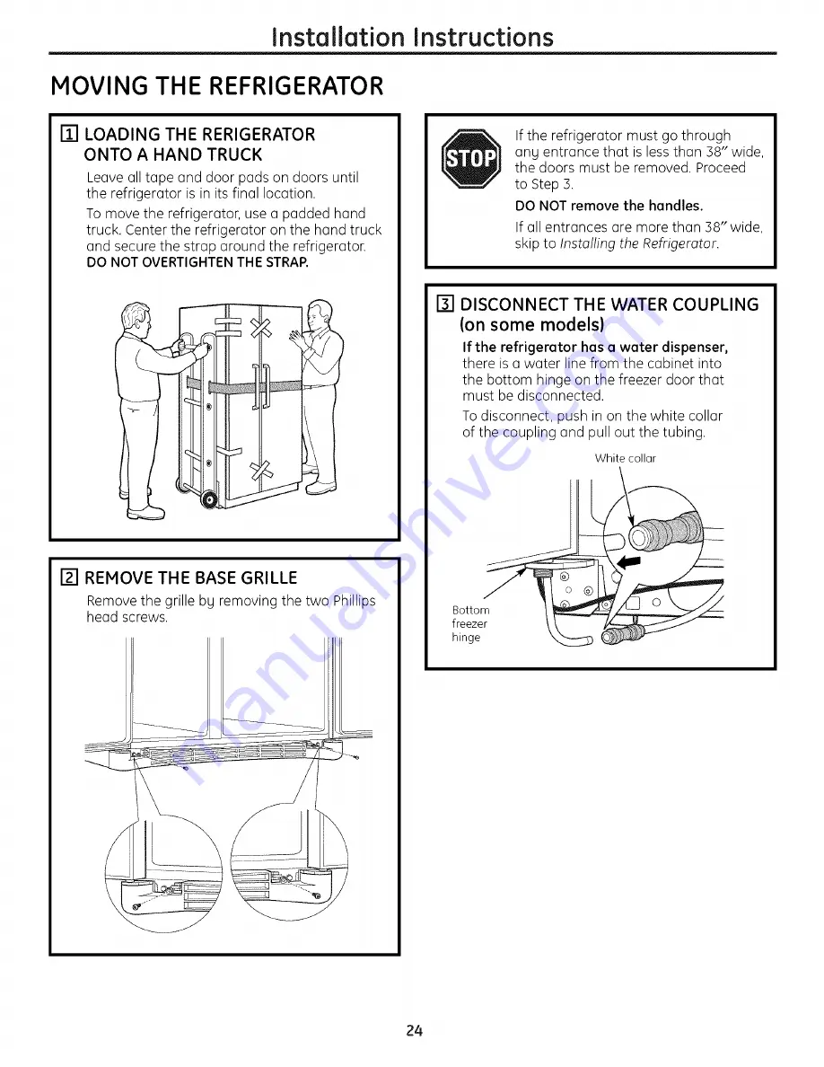 GE PSHF6TGXCDBB and Owner'S Manual And Installation Download Page 24