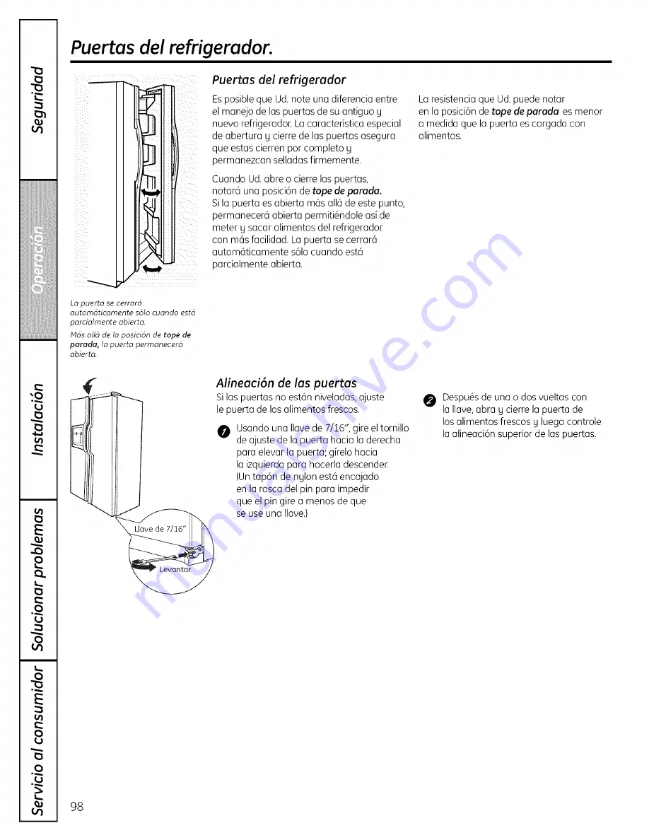 GE PSHF6TGXCDBB and Owner'S Manual And Installation Download Page 98