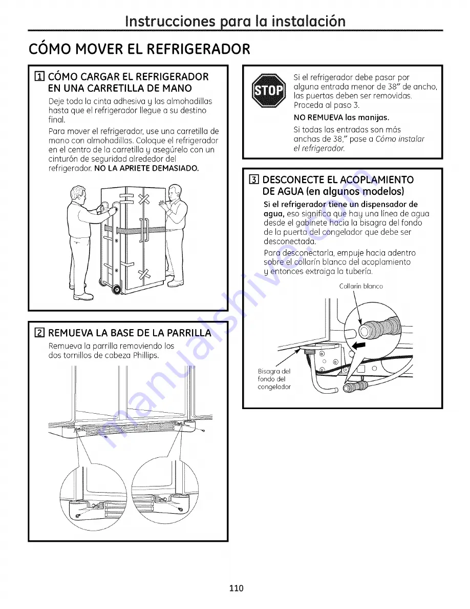 GE PSHF6TGXCDBB and Owner'S Manual And Installation Download Page 110