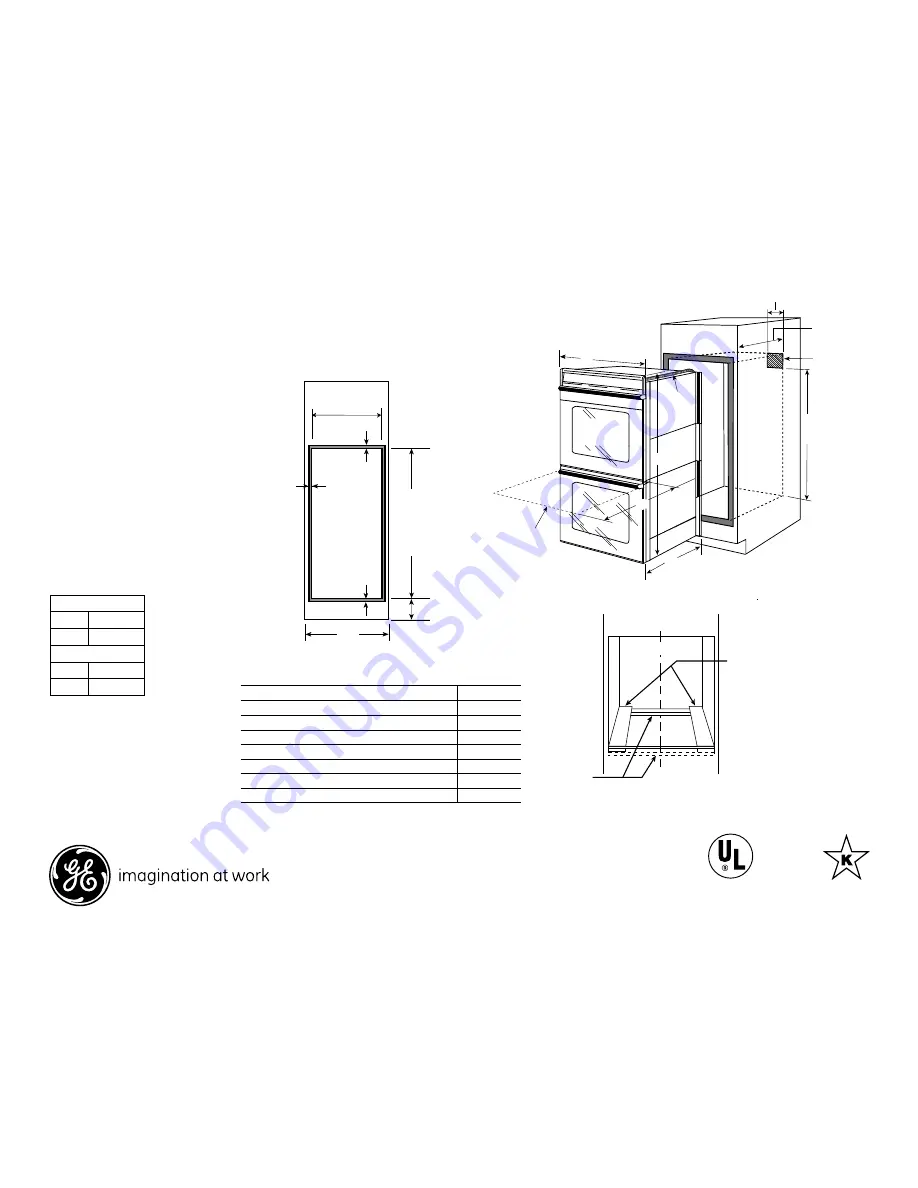 GE PT9550SFSS Dimensions And Installation Information Download Page 1