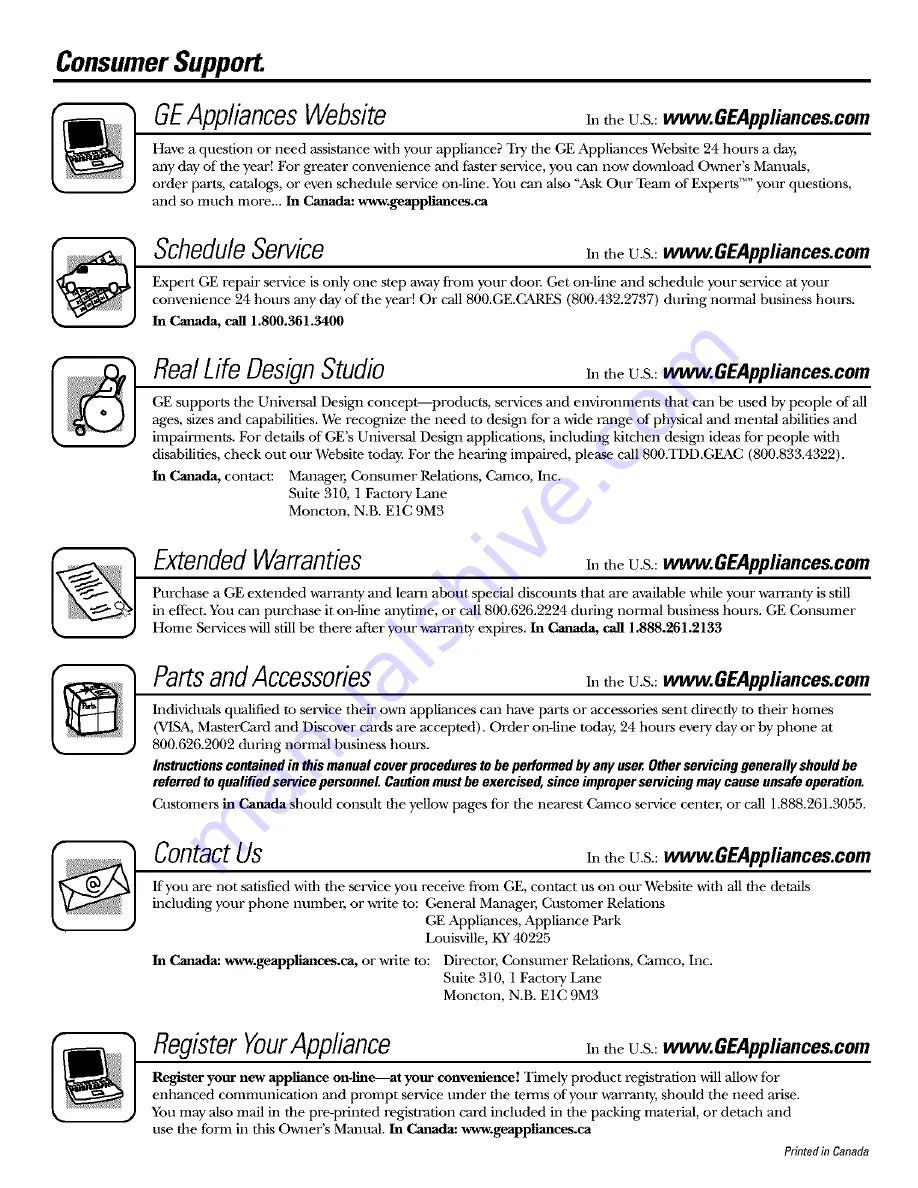 GE PTC22MFMALBB and Owner'S Manual And Installation Download Page 42