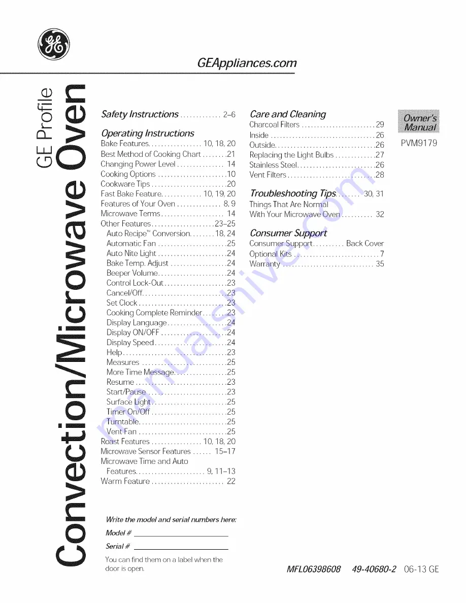 GE PVM9179DF1BB Скачать руководство пользователя страница 1