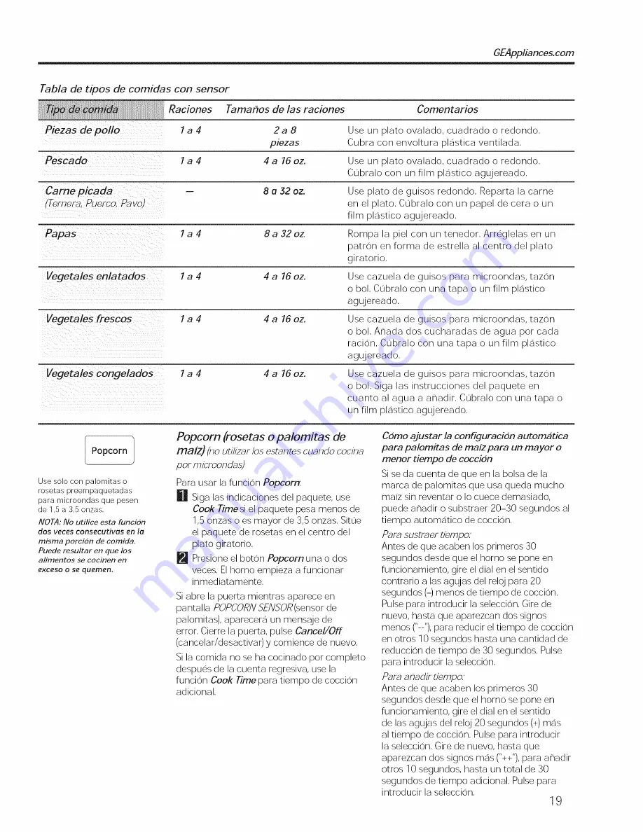 GE PVM9179DF1BB Owner'S Manual Download Page 55