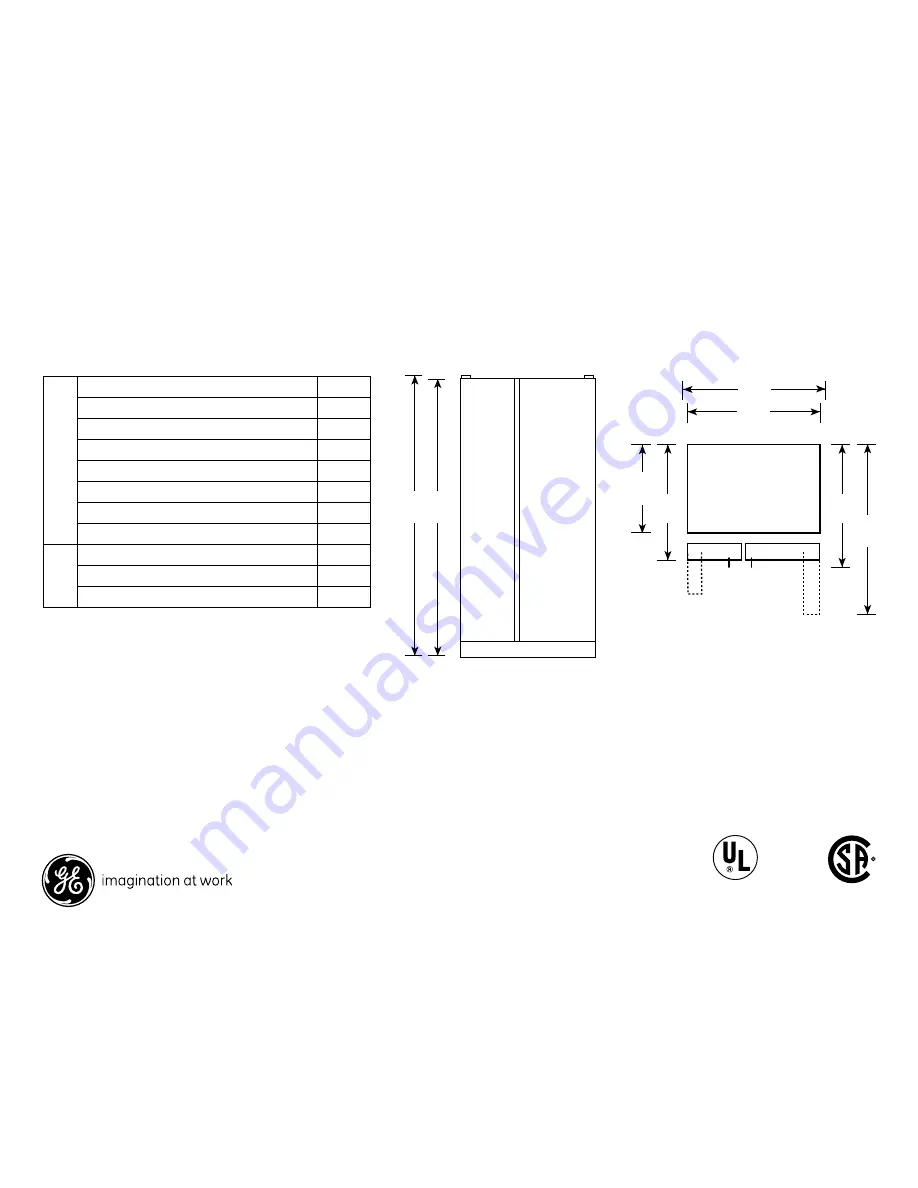 GE PZS25KSESS Dimensions And Installation Information Download Page 1