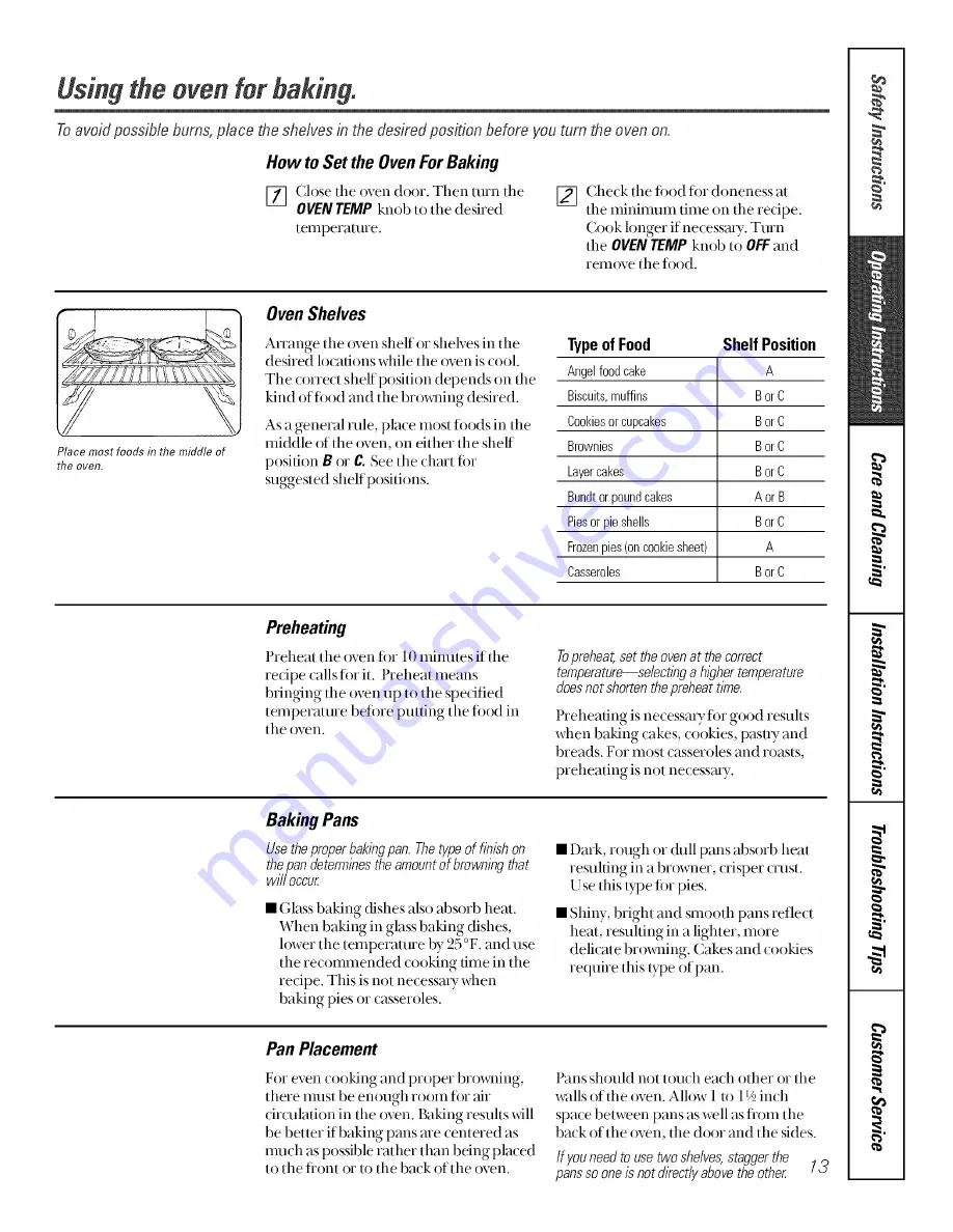 GE RGA520EW4 Owner'S Manual Download Page 13