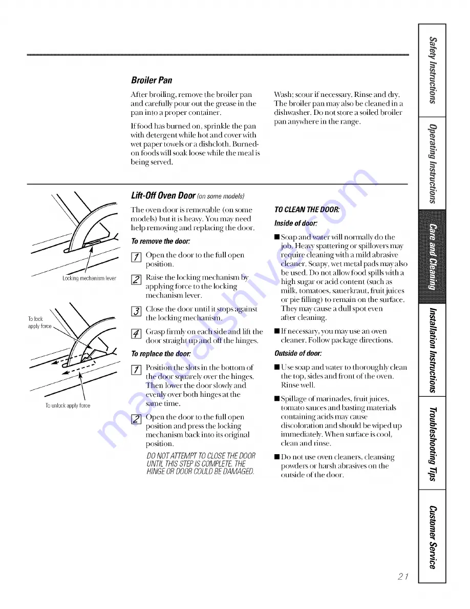 GE RGA520EW4 Owner'S Manual Download Page 21