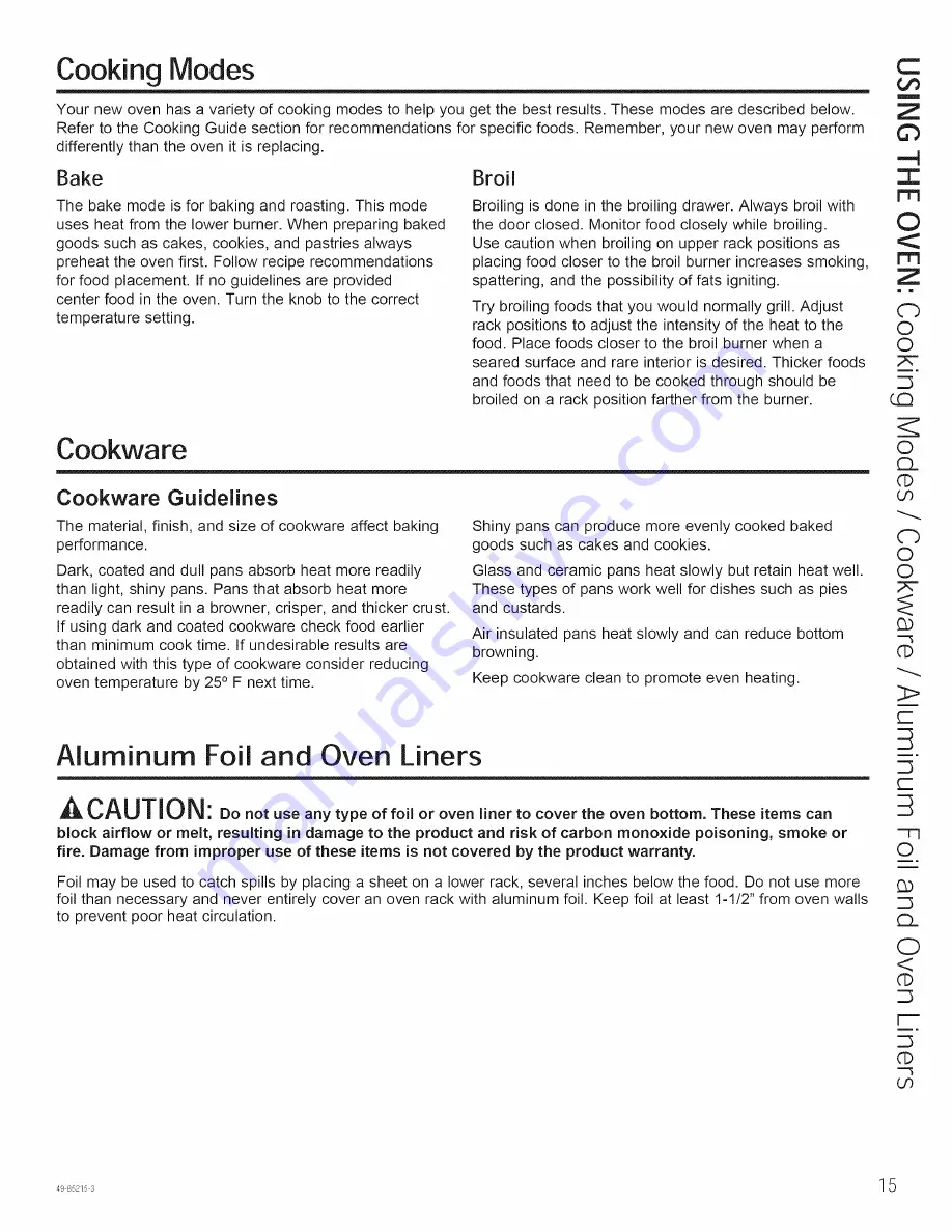 GE RGB518PCH1CT Owner'S Manual Download Page 15