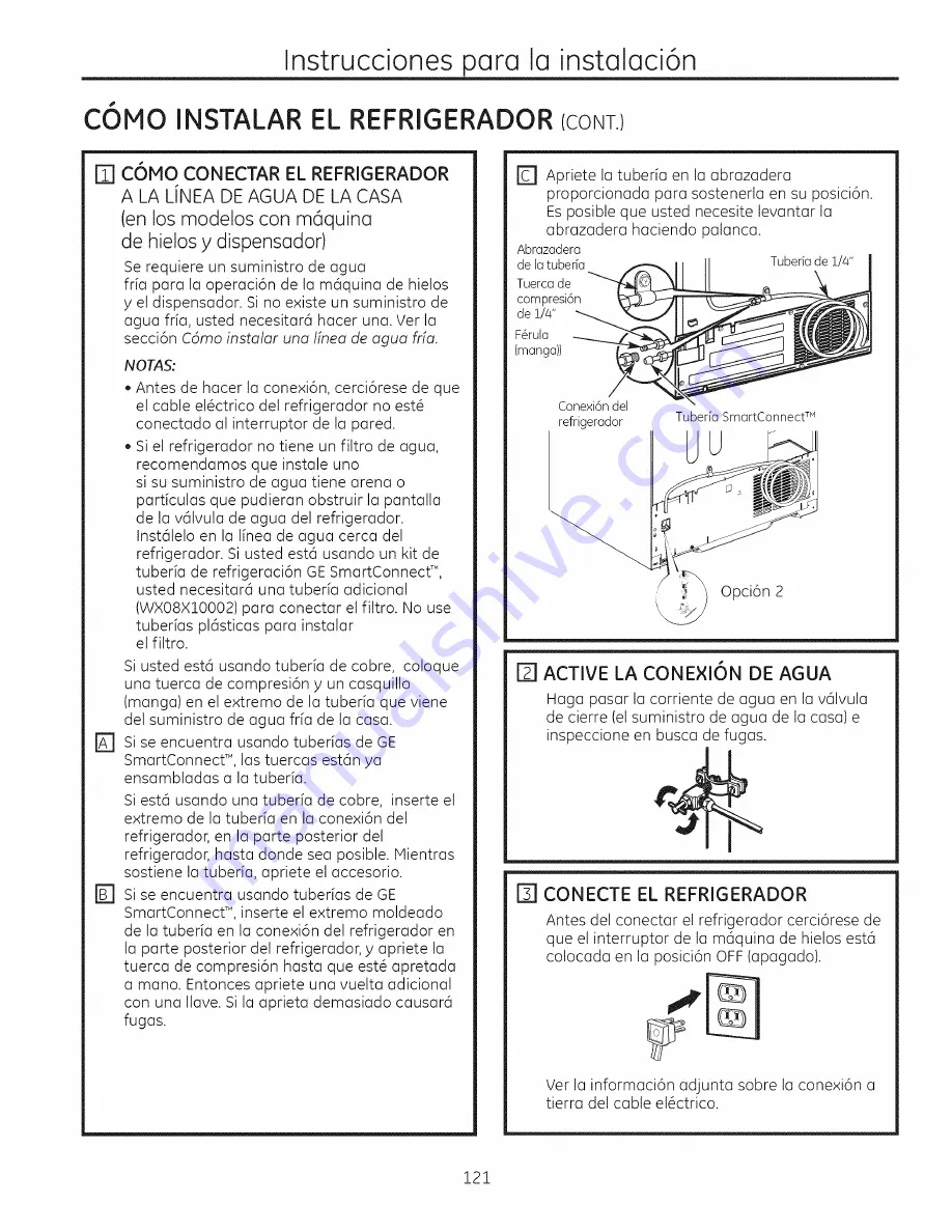 GE SIDE-BY-SIDE REFRIRATOR 22 Owners And Installation Manual Download Page 121