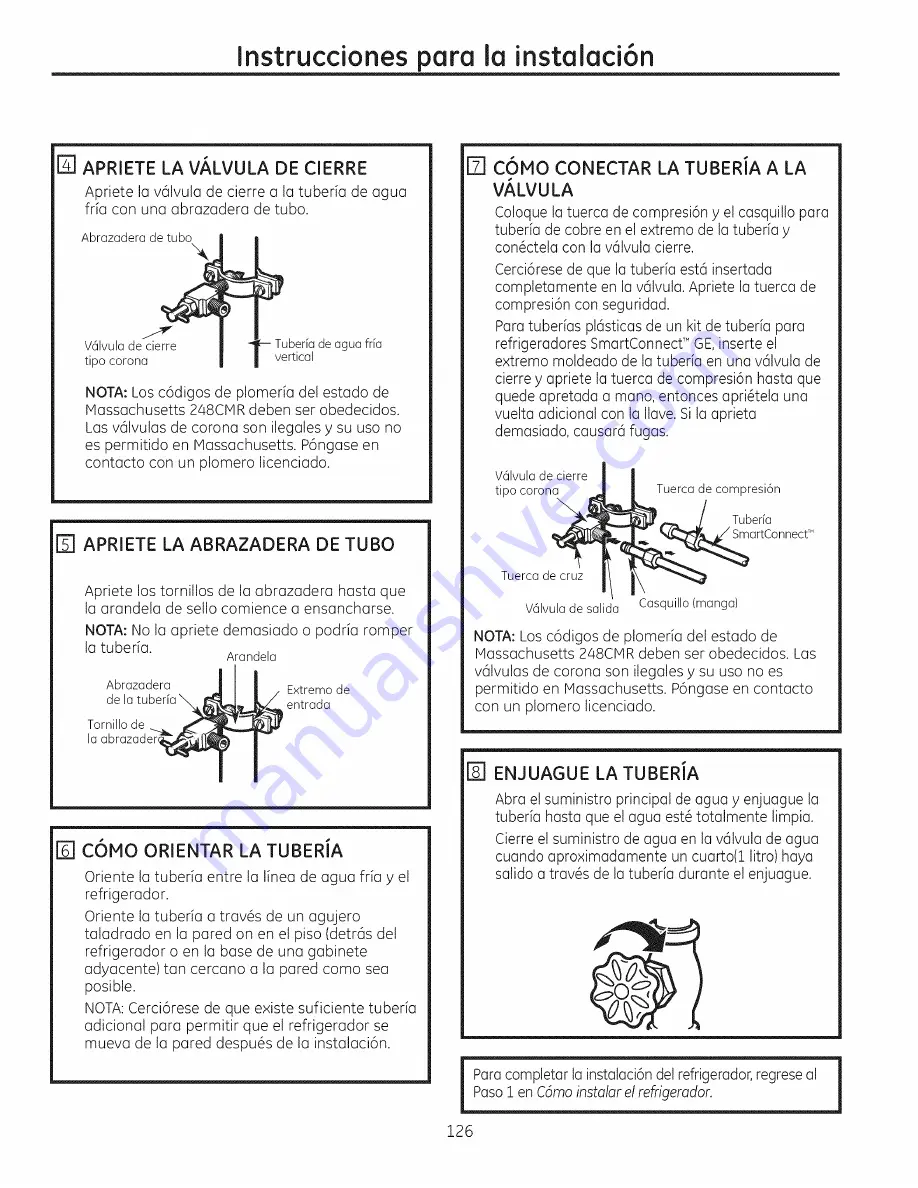 GE SIDE-BY-SIDE REFRIRATOR 22 Скачать руководство пользователя страница 126