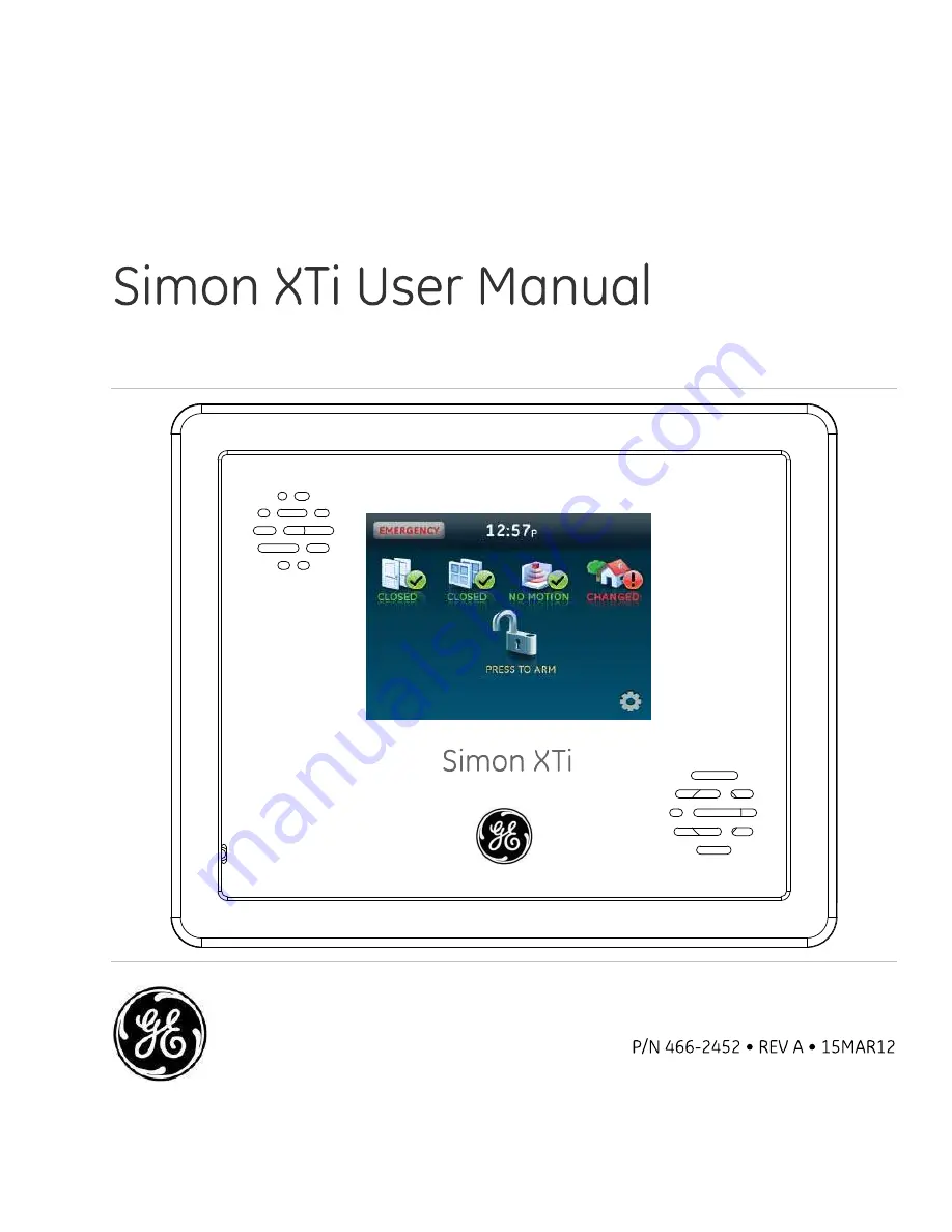 GE Simon XTi User Manual Download Page 1