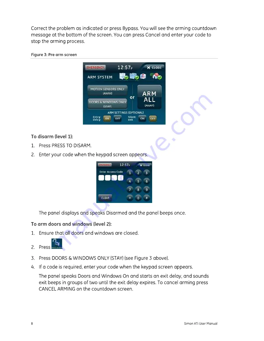 GE Simon XTi User Manual Download Page 12