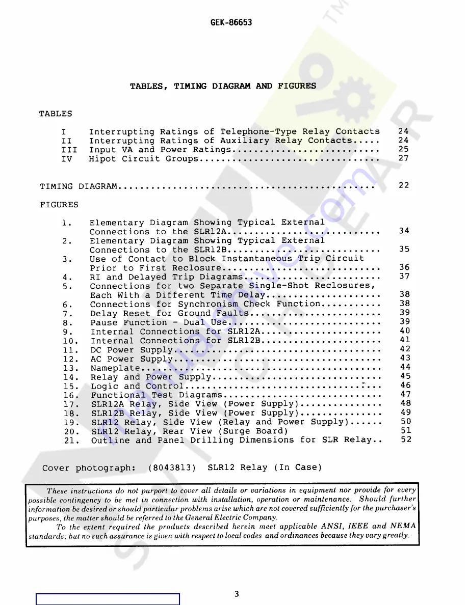 GE SLR12A Instructions Manual Download Page 3