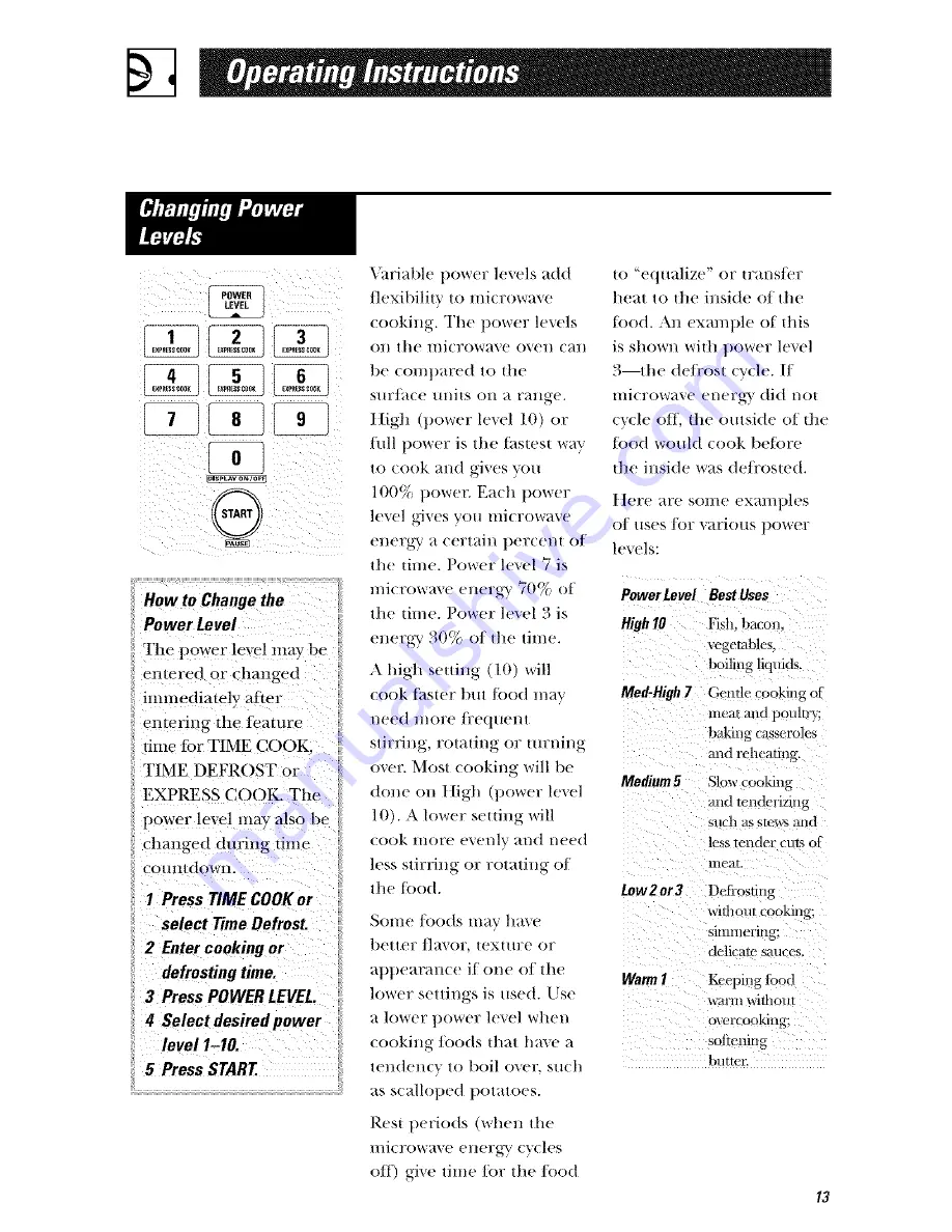 GE Spacemaker EM03000 Owner'S Manual Download Page 13