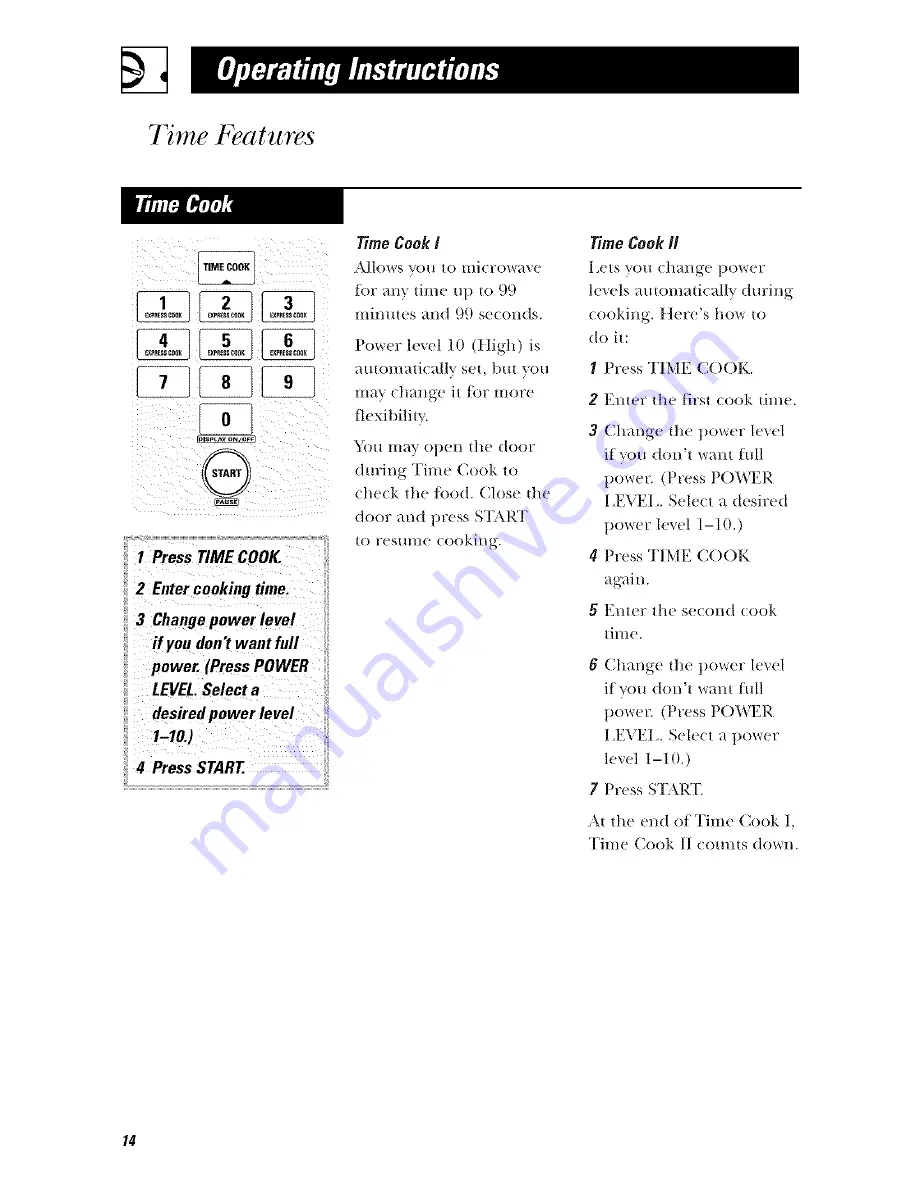 GE Spacemaker EM03000 Owner'S Manual Download Page 14