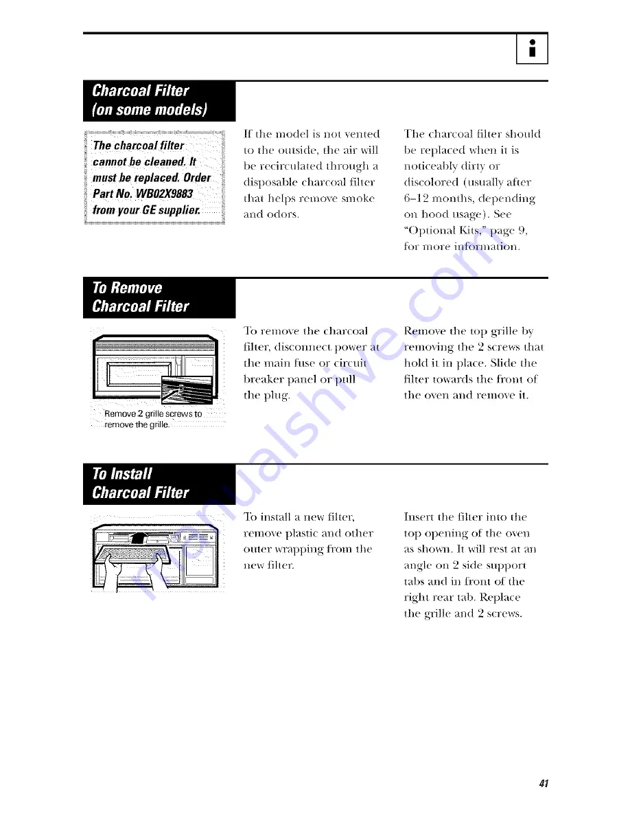 GE Spacemaker EM03000 Owner'S Manual Download Page 41