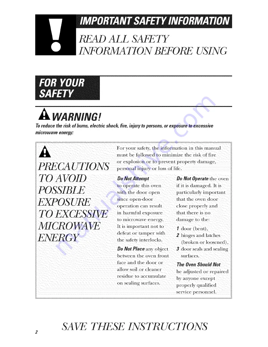 GE Spacemaker EVM1750 Owner'S Manual Download Page 2