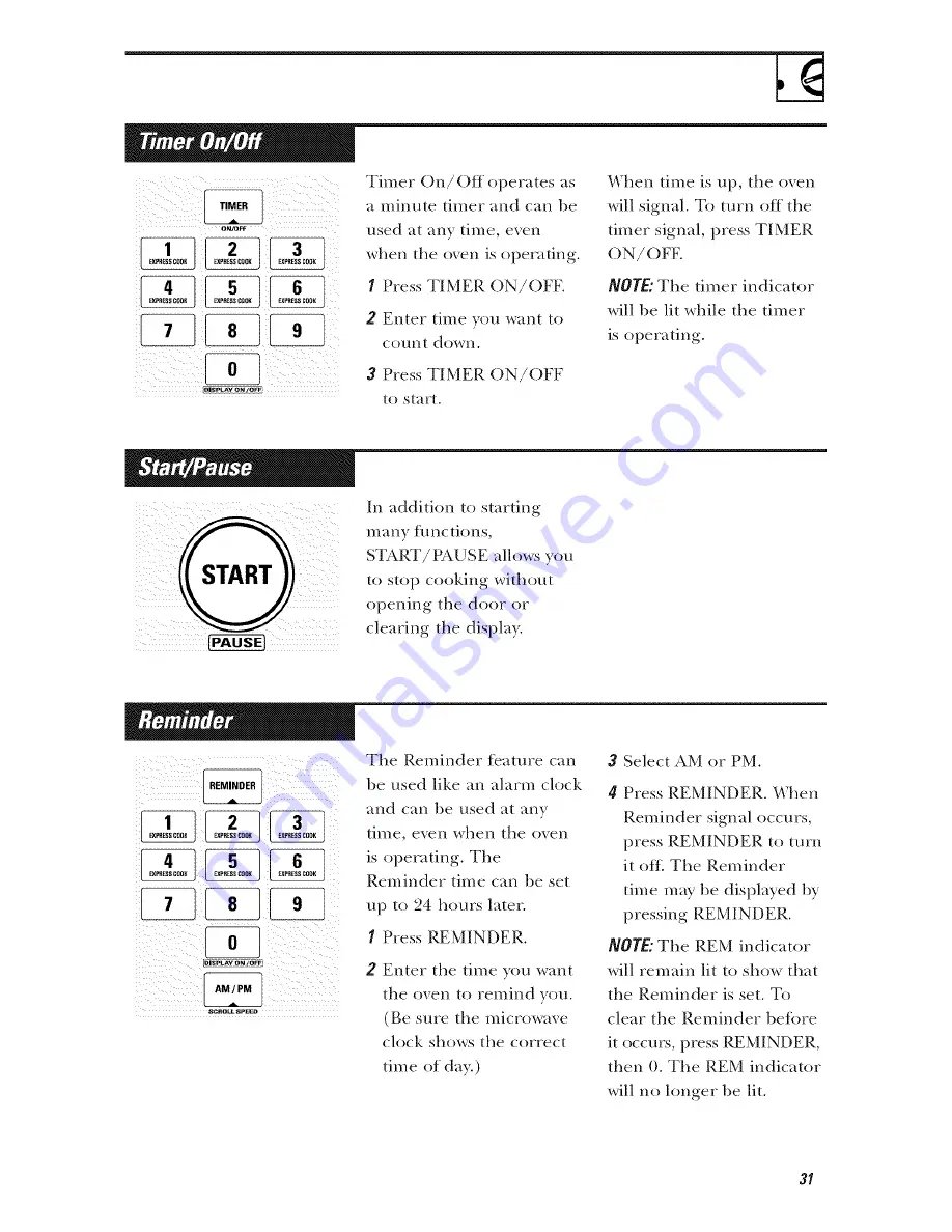 GE Spacemaker EVM1750 Owner'S Manual Download Page 31