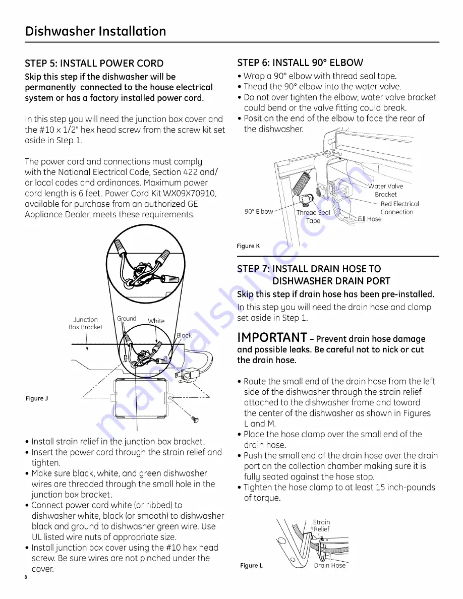 GE Spacemaker GSM2200V00BB Installation Instructions Manual Download Page 8