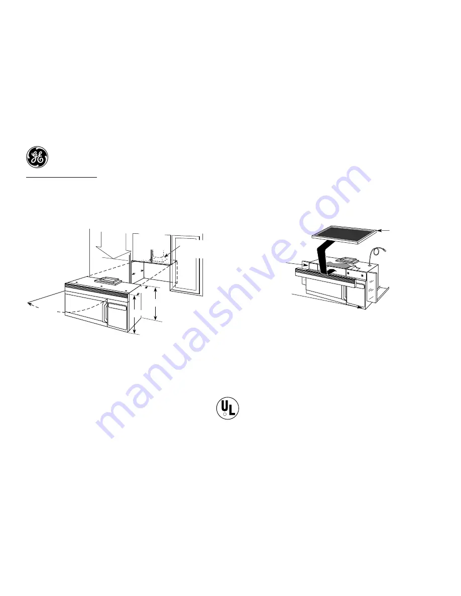 GE Spacemaker JVM1430BD Dimensions And Installation Information Download Page 1