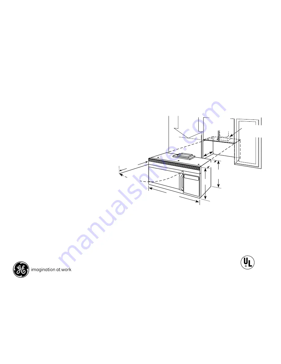 GE Spacemaker JVM1540LNCS Dimensions And Installation Information Download Page 1