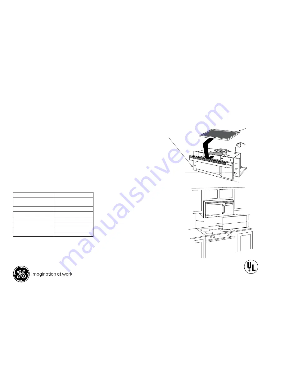 GE Spacemaker JVM2050BH Dimension Manual Download Page 2